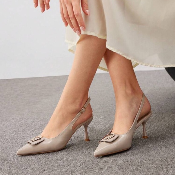 Elegant apricot Slingback Heels size 8 main image 7